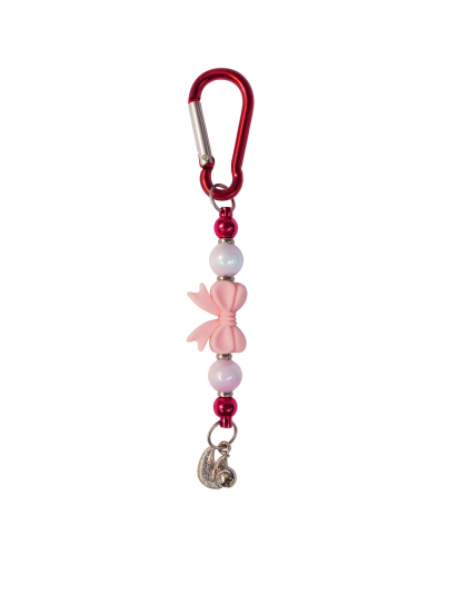 Handmade Pink Bow Beaded Keychain W/ Sloth Charm Supporting Invisible Illness Awareness Slow Progress Is Still Progress