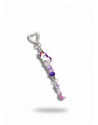 Handmade Purple Unicorn Beaded Keychain Supporting Invisible Illness Awareness