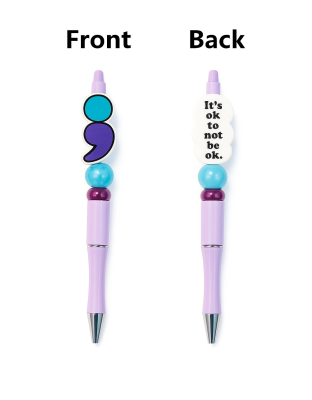 Handmade Decorative Semicolon Pen Cute, Fun &amp; Full of Heart Support &amp; Awareness