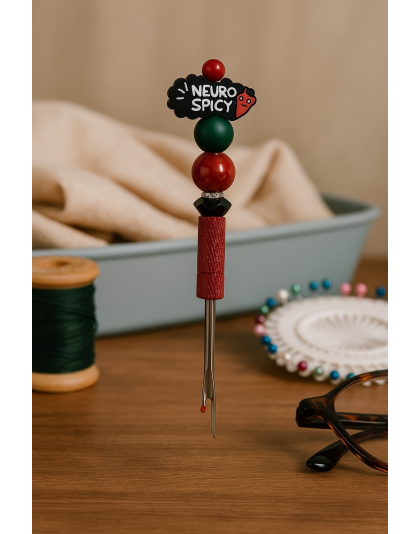 Handmade Neuro Spicy Red Green Seam Ripper For Crafter Support Chronic, Rare&amp; Invisible Illness Awareness