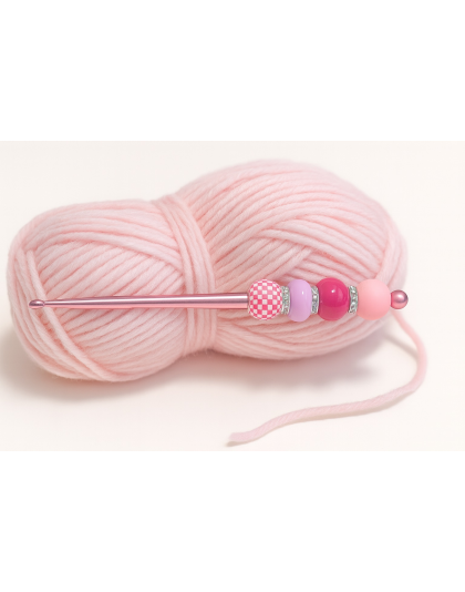 Handmade Pink Crochet Hook For Crafter Support Chronic, Rare &amp; Invisible Illness Awareness