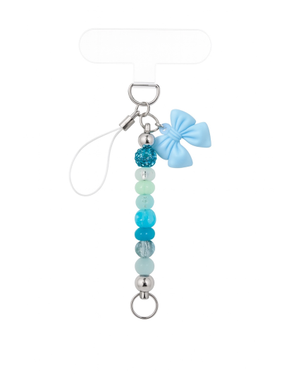 Handmade Blue Beaded Phone Bag Zipper Accessory Chronic Rare Invisible Illness Support &amp; Awareness