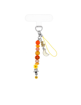 Handmade Orange Yellow Beaded Phone Strap Bag Zipper Accessory Chronic Rare Invisible Illness Support &amp; Awareness