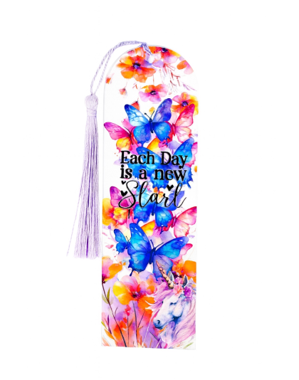 Handmade Purple Tassel Each Day Is A New Start Believe Acrylic Bookmark Supporting Rare Invisible &amp; Chronic Illness Awareness