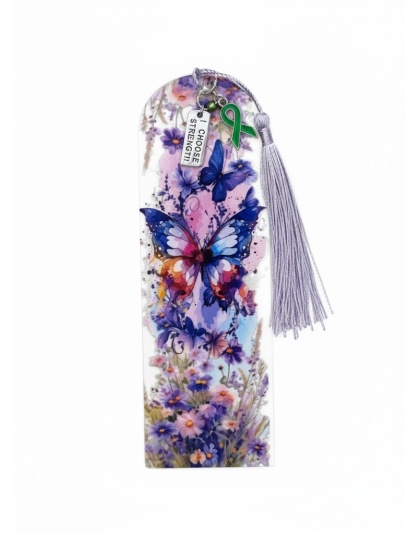 Handmade Purple Tassel Butterfly  Acrylic Bookmark Supporting Rare Invisible &amp; Chronic Illness Awareness