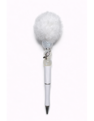 Handmade White Pom-Pom Cute, Fun &amp; Full of Heart Support &amp; Awareness