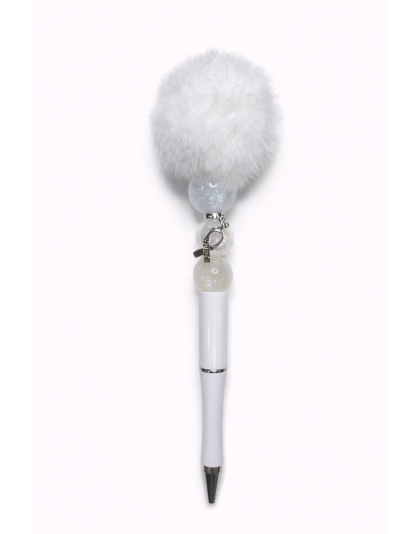 Handmade White Pom-Pom Cute, Fun &amp; Full of Heart Support &amp; Awareness