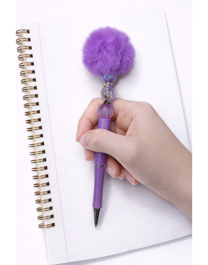 Handmade Purple Pom-Pom Cute, Fun &amp; Full of Heart Support &amp; Awareness