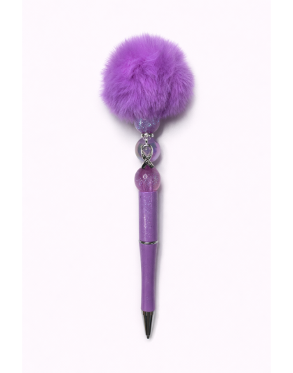 Handmade Purple Pom-Pom Cute, Fun &amp; Full of Heart Support &amp; Awareness