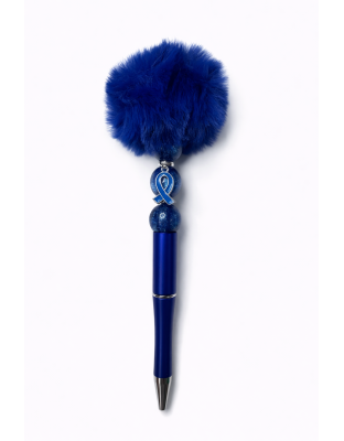 Handmade Blue Pom-Pom Cute, Fun &amp; Full of Heart Support &amp; Awareness