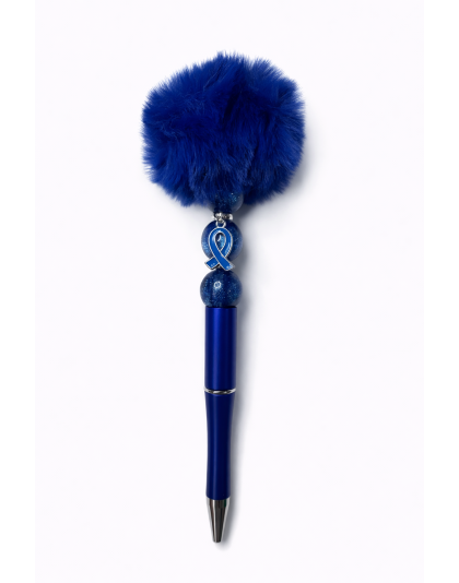 Handmade Blue Pom-Pom Cute, Fun &amp; Full of Heart Support &amp; Awareness