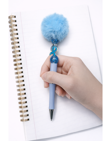 Handmade Light Blue Pom-Pom Cute, Fun &amp; Full of Heart Support &amp; Awareness