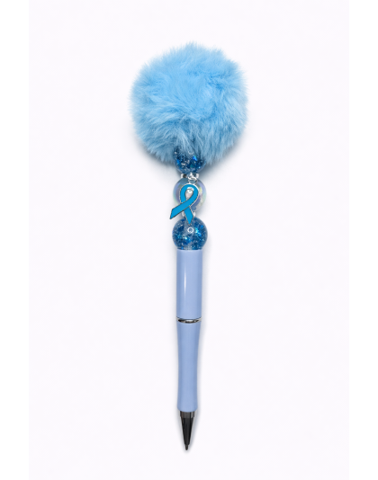 Handmade Light Blue Pom-Pom Cute, Fun &amp; Full of Heart Support &amp; Awareness