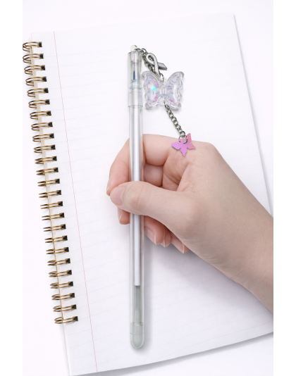 Handmade White Ribbon Butterfly Pen Cute, Fun &amp; Full of Heart Support &amp; Awareness