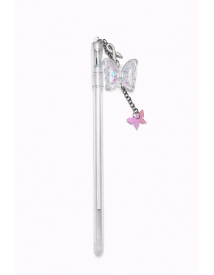 Handmade White Ribbon Butterfly Pen Cute, Fun &amp; Full of Heart Support &amp; Awareness