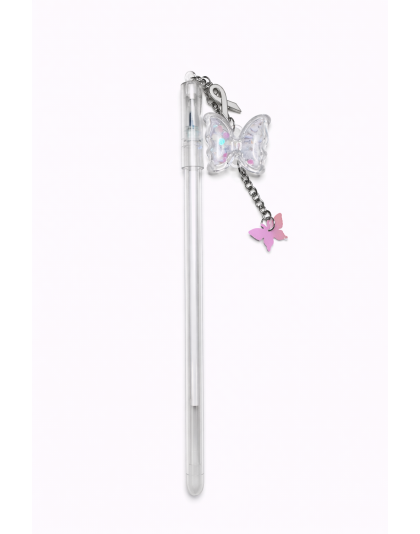 Handmade White Ribbon Butterfly Pen Cute, Fun &amp; Full of Heart Support &amp; Awareness