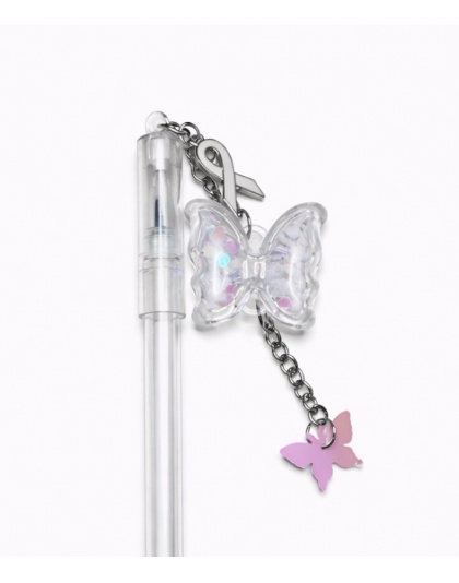 Handmade White Ribbon Butterfly Pen Cute, Fun &amp; Full of Heart Support &amp; Awareness