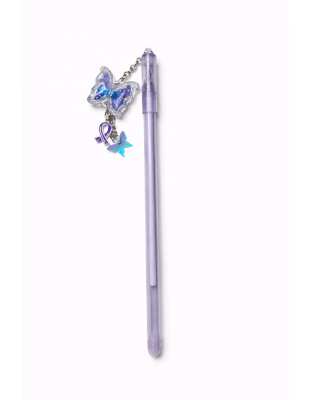 Handmade Purple Ribbon Butterfly Pen Cute, Fun &amp; Full of Heart Support &amp; Awareness
