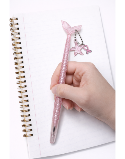 Handmade Pink Ribbon Mermaid Pen Cute, Fun &amp; Full of Heart Support &amp; Awareness