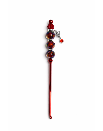 Handmade Red Butterfly Crochet Hook For Crafter Support Chronic, Rare &amp; Invisible Illness Awareness