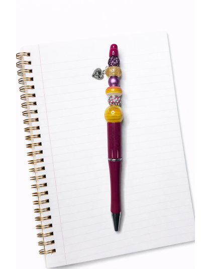 Handmade Maroon &amp; Yellow Heart Charm Cute, Fun &amp; Full of Heart Support &amp; Awareness