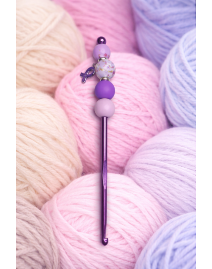 Handmade Purple Crochet Hook For Crafter Support Chronic, Rare &amp; Invisible Illness Awareness