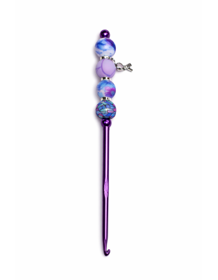 Handmade Purple &amp; Blue Crochet Hook For Crafter Support Chronic, Rare &amp; Invisible Illness Awareness