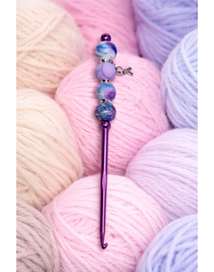 Handmade Purple &amp; Blue Crochet Hook For Crafter Support Chronic, Rare &amp; Invisible Illness Awareness