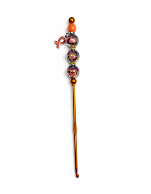 Handmade Orange Butterfly Crochet Hook For Crafter Support Chronic, Rare &amp; Invisible Illness Awareness