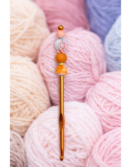Handmade Orange Crochet Hook For Crafter Support Chronic, Rare &amp; Invisible Illness Awareness