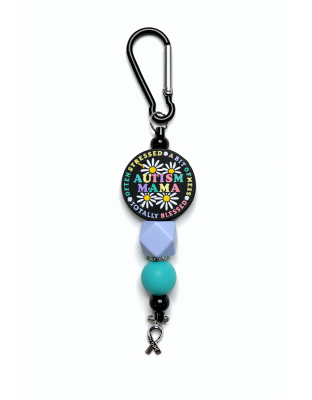 Handmade Autism Mama Keychain Charm Supporting Invisible Illness Awareness