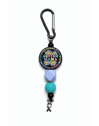 Handmade Autism Mama Keychain Charm Supporting Invisible Illness Awareness