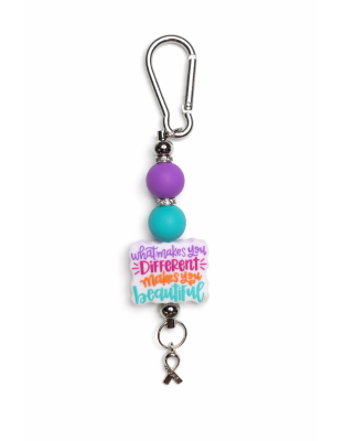 Handmade Beaded What Makes You Different Makes you beautiful Keychain Charm Supporting Invisible Illness Awareness