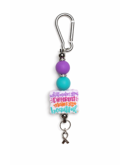 Handmade Beaded What Makes You Different Makes you beautiful Keychain Charm Supporting Invisible Illness Awareness