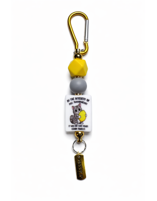 Handmade Not Easy Peasy Lemon Squeezie Keychain Charm Supporting Invisible Illness Awareness