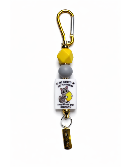 Handmade Not Easy Peasy Lemon Squeezie Keychain Charm Supporting Invisible Illness Awareness