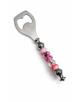 Handmade Pink Beaded Bottle Opener Supporting Awareness For Chronic Rare &amp; Invisible Illnesses