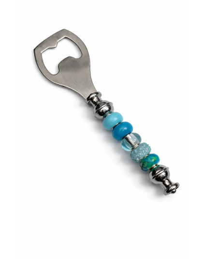 Handmade Teal Beaded Bottle Opener Supporting Awareness For Chronic Rare &amp; Invisible Illnesses