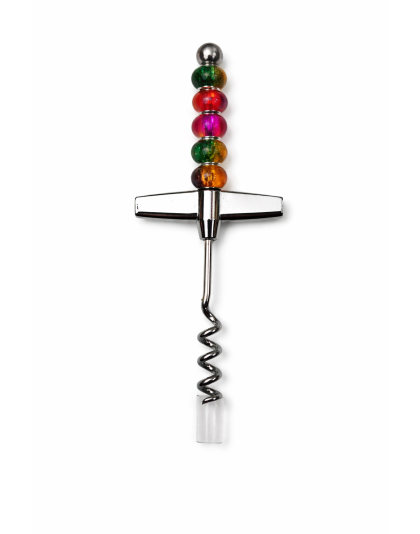 Handmade Multi Color Rainbow Beaded Cork Screw Supporting Awareness For Chronic Rare &amp; Invisible Illnesses