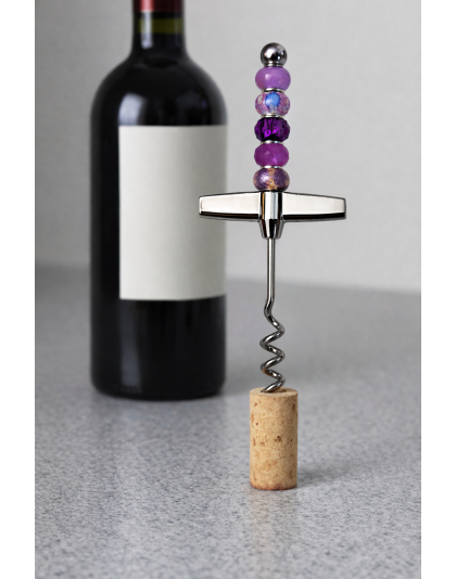 Handmade Purple Beaded Cork Screw Supporting Awareness For Chronic Rare &amp; Invisible Illnesses