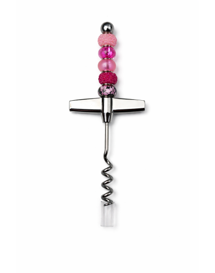 Handmade Pink Beaded Cork Screw Supporting Awareness For Chronic Rare &amp; Invisible Illnesses