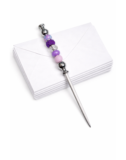 Handmade Purple Beaded Letter Opener Support &amp; Awareness Chronic Rare &amp; Invisible Diseases