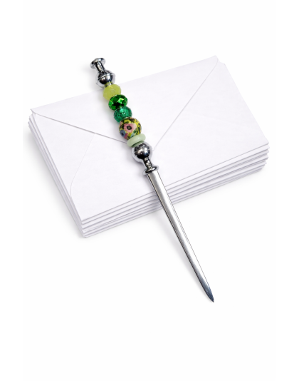 Handmade Green Beaded Letter Opener Support &amp; Awareness Chronic Rare &amp; Invisible Diseases