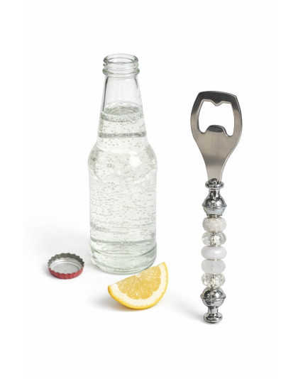 Handmade White Beaded Bottle Cap Opener Supporting Awareness For Chronic Rare &amp; Invisible Illnesses