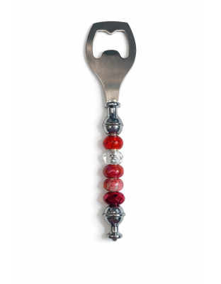 Handmade Red Beaded Bottle Cap Opener Supporting Awareness For Chronic Rare &amp; Invisible Illnesses