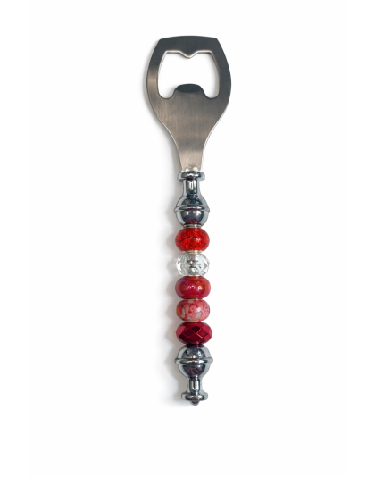 Handmade Red Beaded Bottle Cap Opener Supporting Awareness For Chronic Rare &amp; Invisible Illnesses