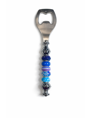 Handmade Blue Beaded Bottle Cap Opener Supporting Awareness For Chronic Rare &amp; Invisible Illnesses
