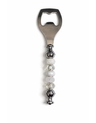 Handmade White Beaded Bottle Cap Opener Supporting Awareness For Chronic Rare &amp; Invisible Illnesses