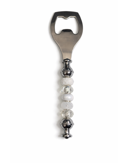 Handmade White Beaded Bottle Cap Opener Supporting Awareness For Chronic Rare &amp; Invisible Illnesses