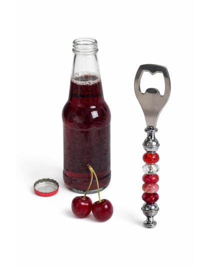 Handmade Red Beaded Bottle Cap Opener Supporting Awareness For Chronic Rare &amp; Invisible Illnesses